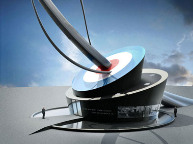 The base showing RAF roundel and memorial pool